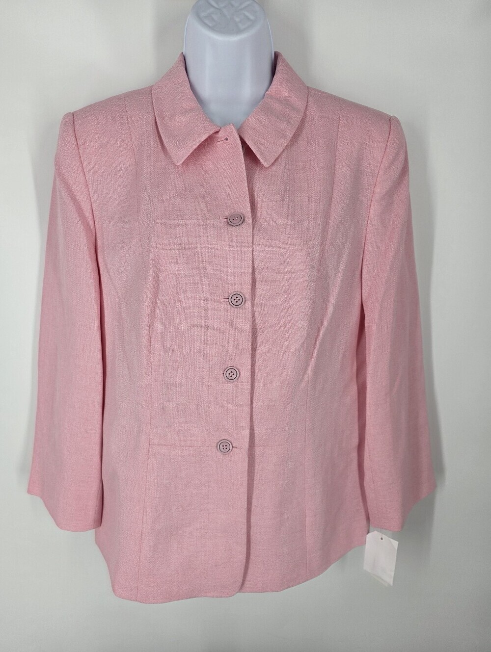 Judith Hart Collection Pink Blazer Jacket NWT Size 12 Faux Linen Pastel